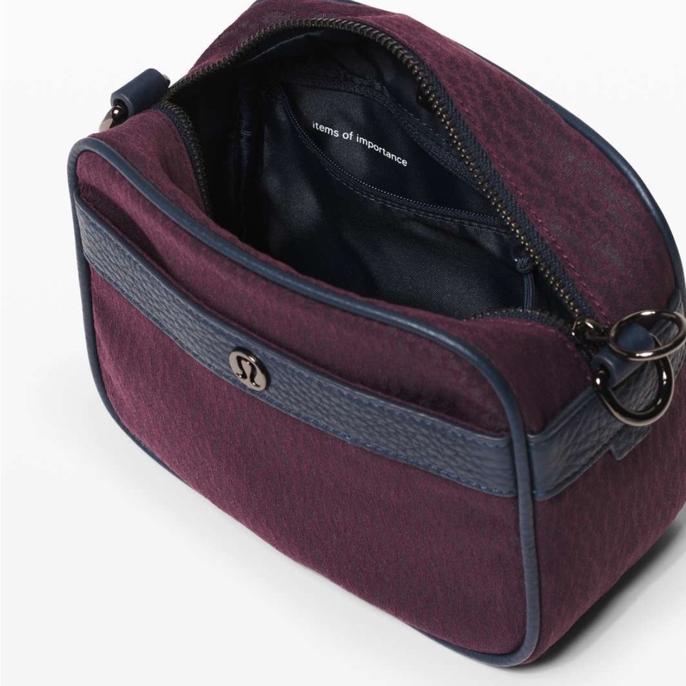 Maroon and navy lululemon now and always crossbody